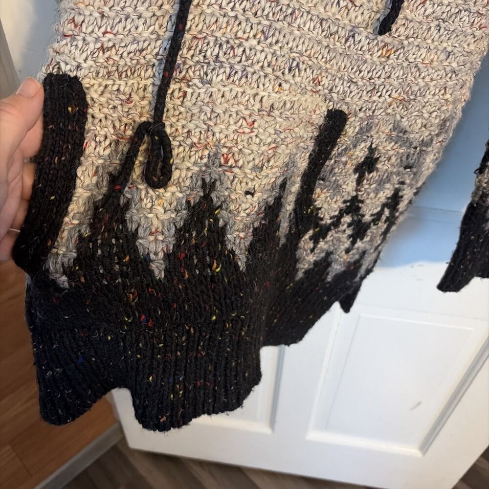 Free People Wool-Blend Chunky Knit Sweater Tunic XS Fair Isle Boho Cottagecore - Picture 3 of 11